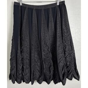 WD NY Layered Silk Cinched Goth‎ Cosplay Skirt 12 Black 1540